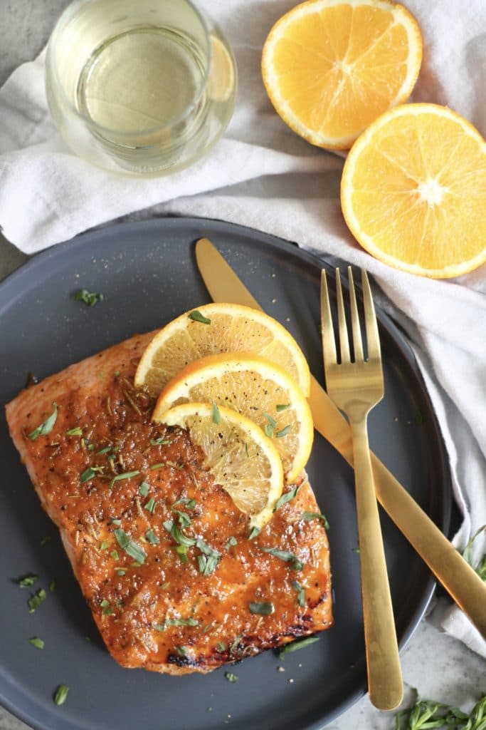 20 Minute Spiced Orange Herb Glazed Salmon