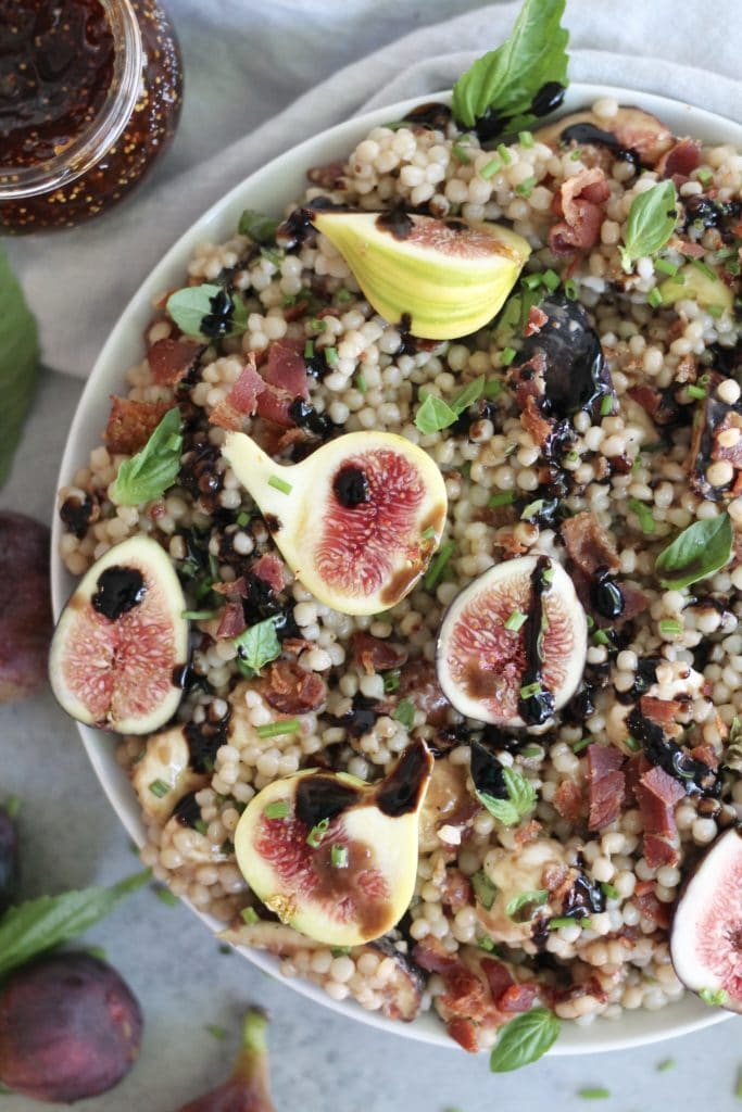Fig Bacon Couscous Salad with Balsamic Vinaigrette