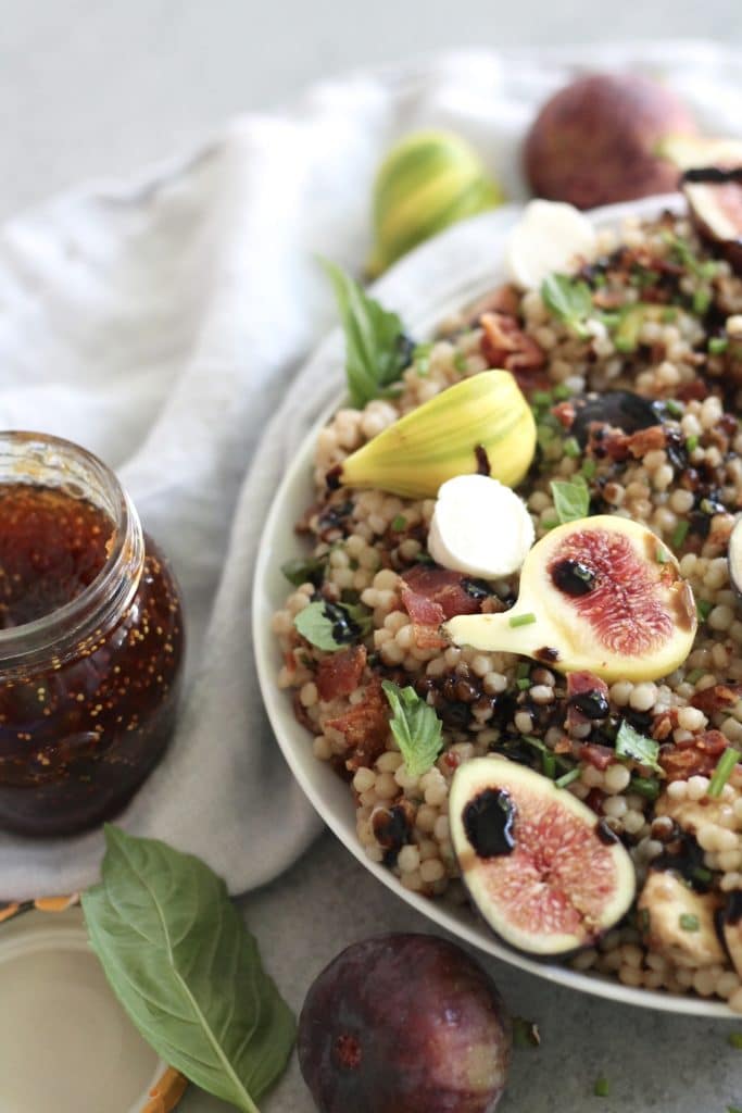 Fig Bacon Couscous Salad with Balsamic Vinaigrette