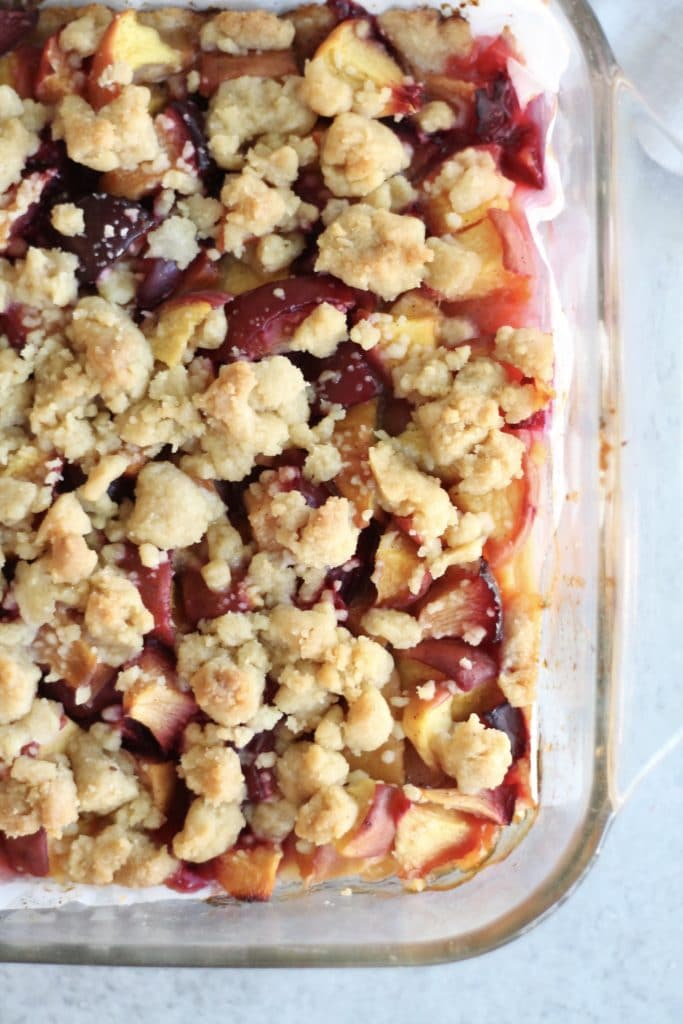 Vanilla Bean Peach Plum Pie Crumble Bars