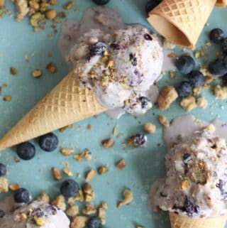 Blueberry Crumble Pistachio Ice Cream