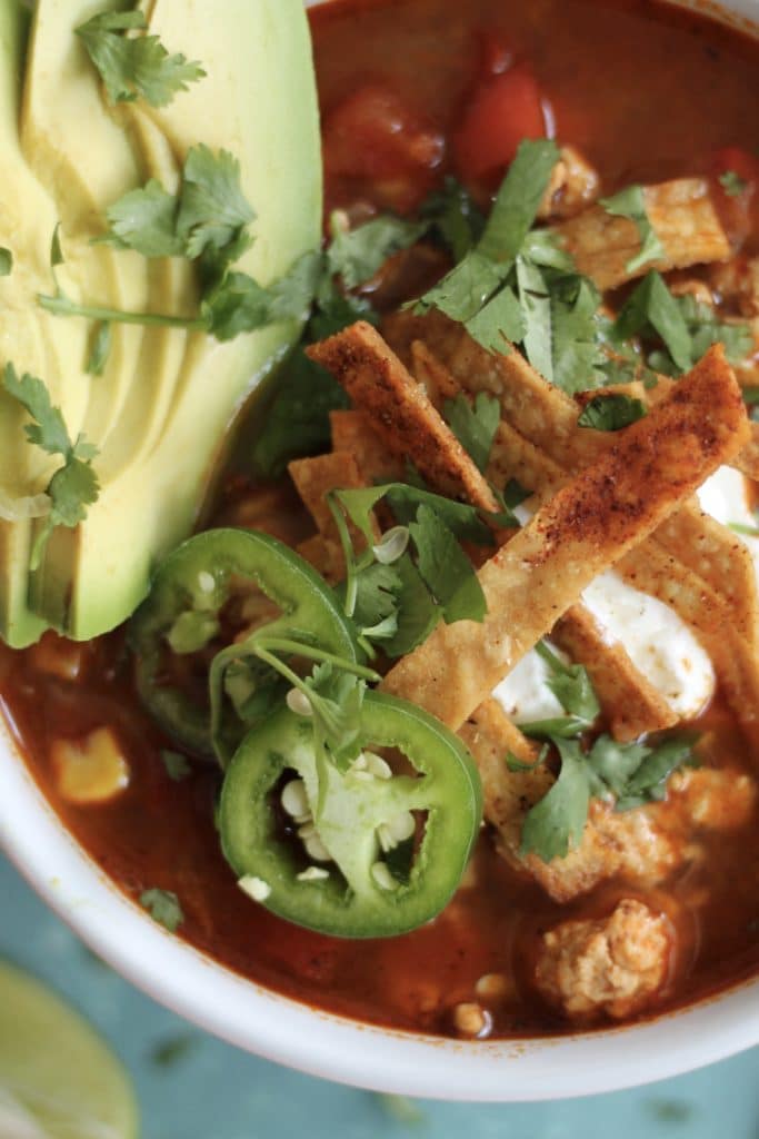 Turkey Tortilla Soup with Corn and Fire Roasted Tomatoes