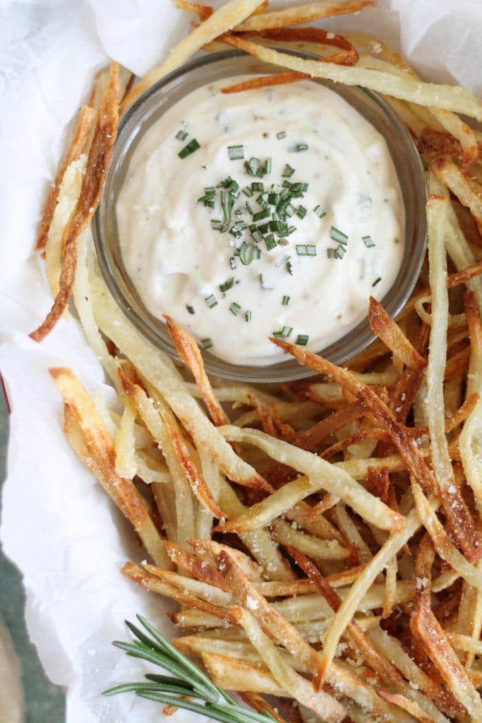 Parmesan Truffle Oven Fries with Rosemary Garlic Aioli