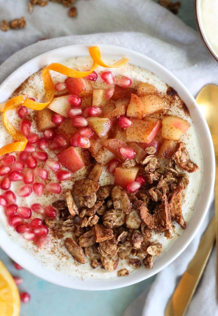 Orange Scented Yogurt Bowls with Apple Pie Granola