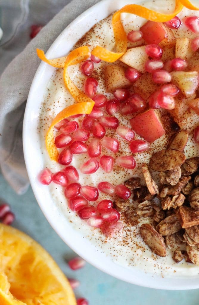 Orange Scented Yogurt Bowls with Apple Pie Granola