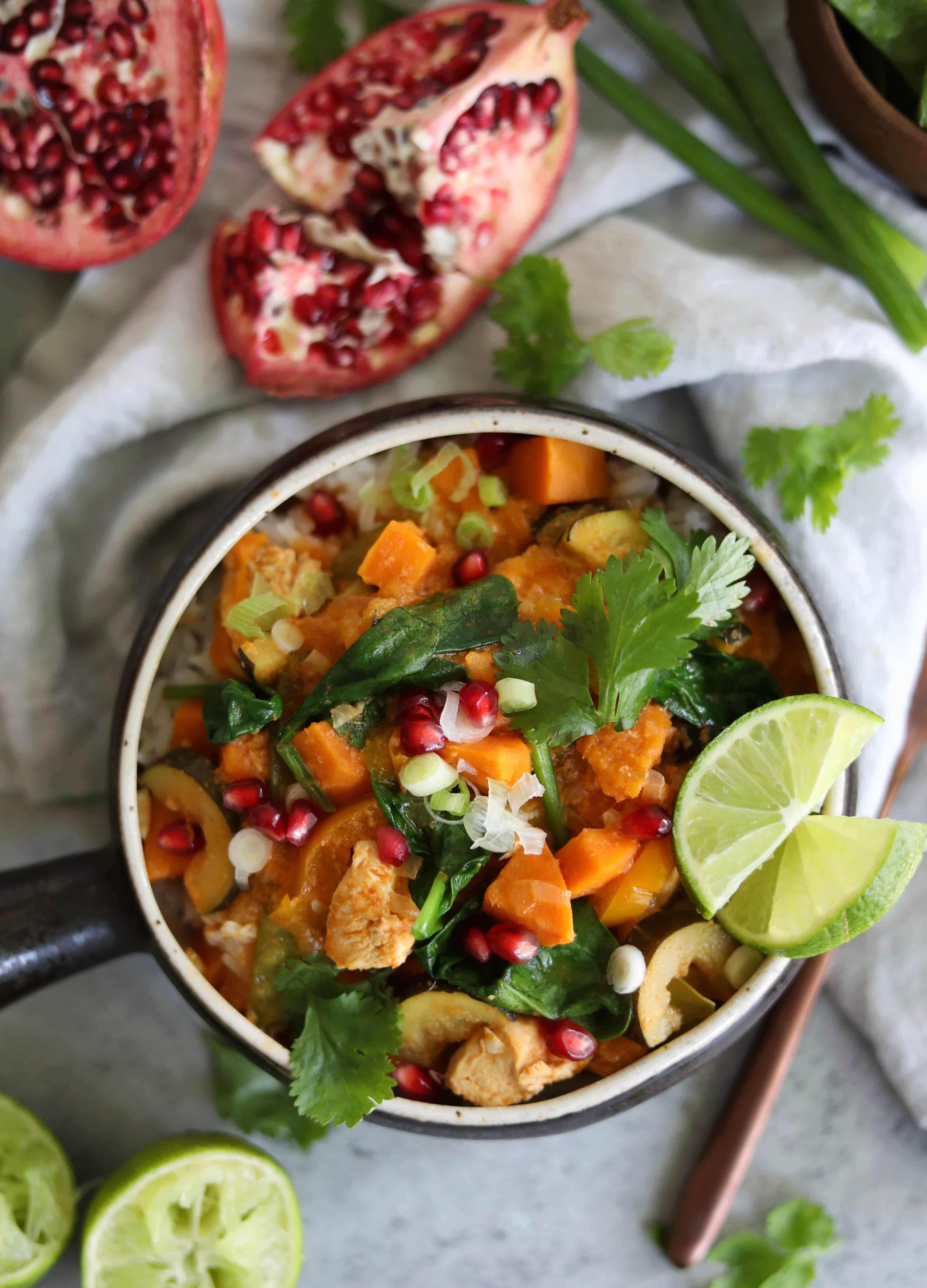 Slow Cooker Coconut Red Curry Chicken and Vegetables