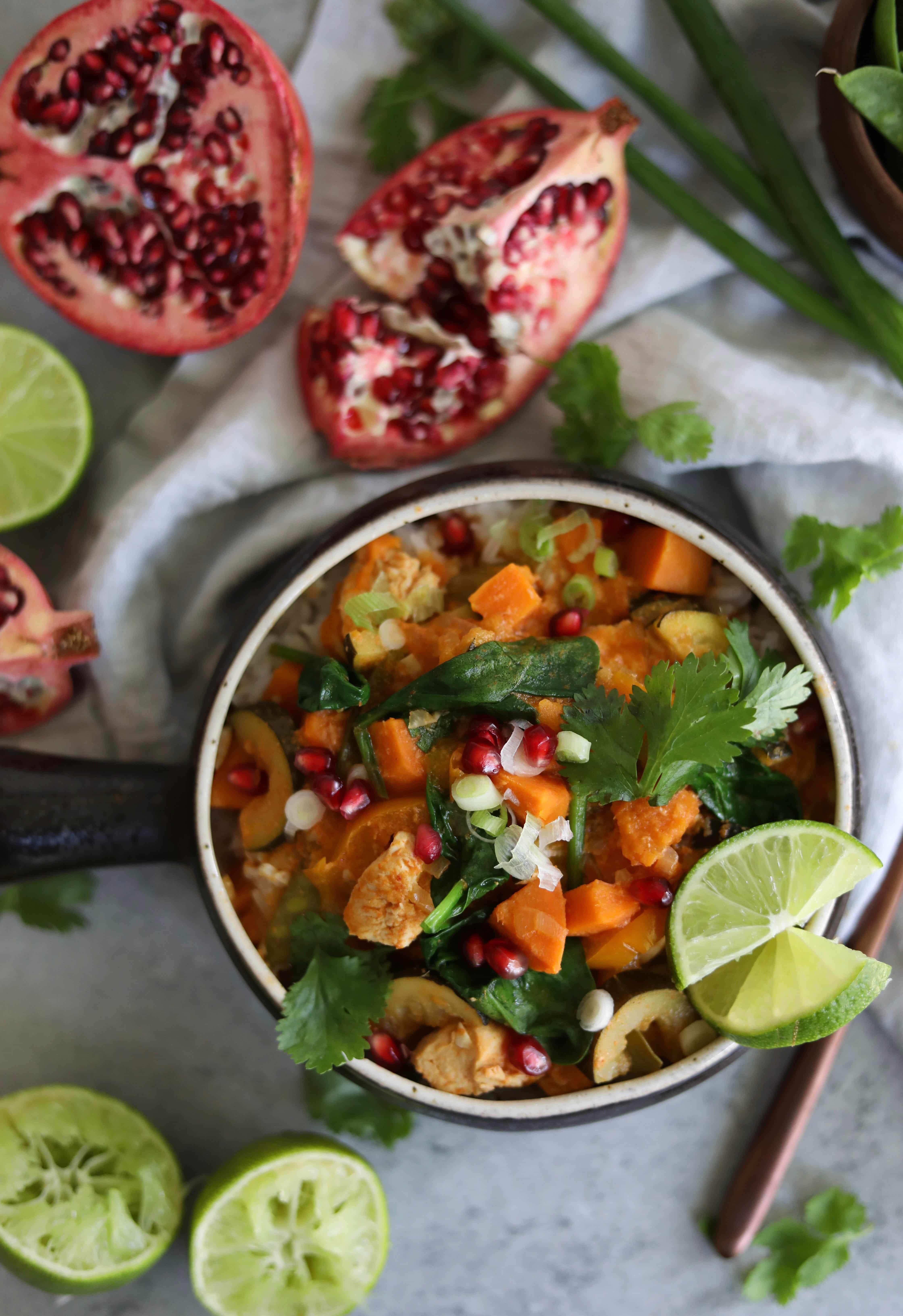Slow Cooker Coconut Red Curry Chicken and Vegetables