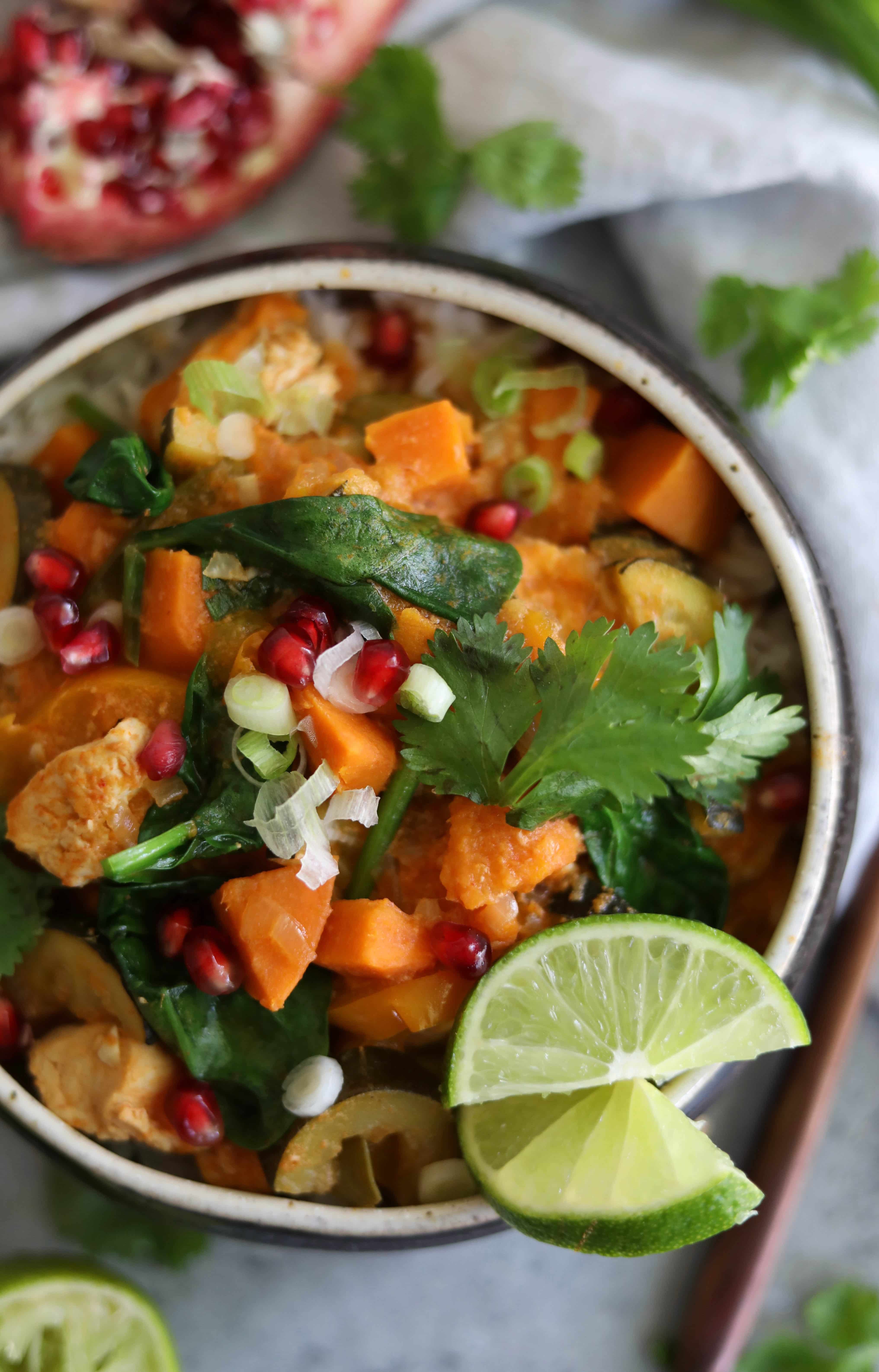 Slow Cooker Coconut Red Curry Chicken and Vegetables
