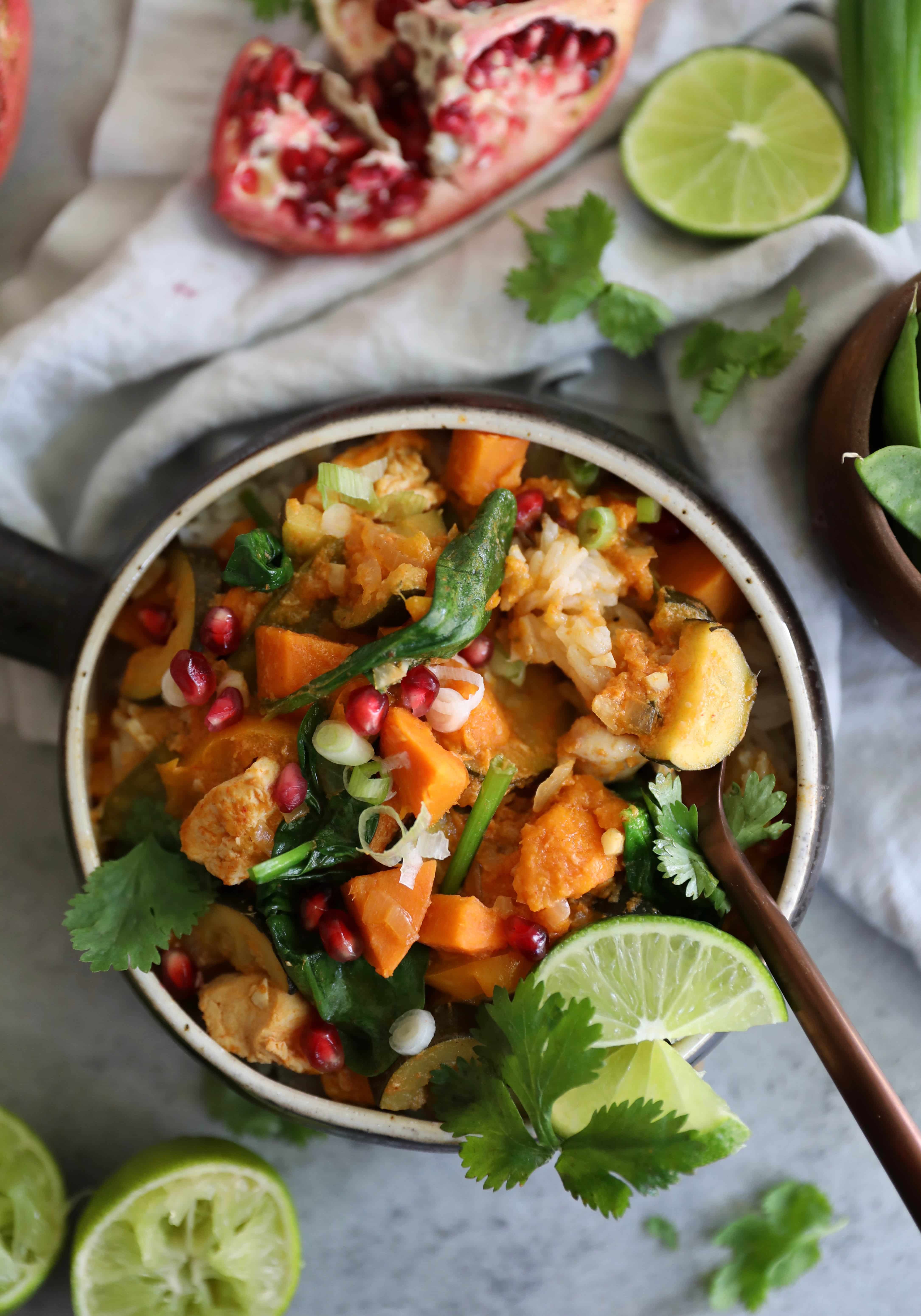 Slow Cooker Coconut Red Curry Chicken and Vegetables