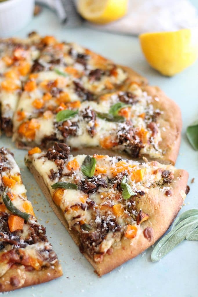 Short Rib Butternut Squash Pizza with Sage Pistachio Pesto