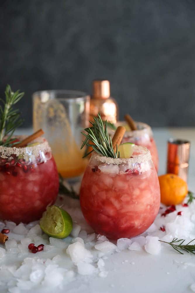 Pomegranate Rosemary Clementine Margaritas