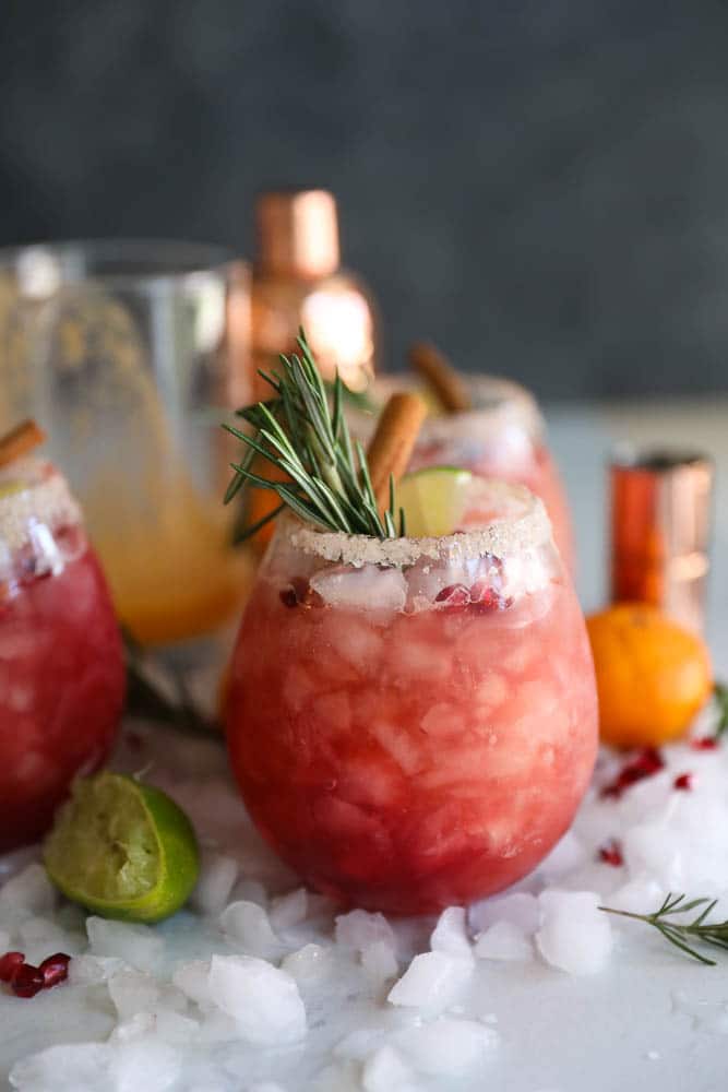 Pomegranate Rosemary Clementine Margaritas