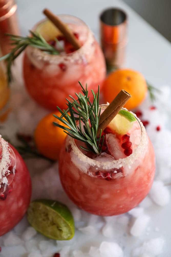 Pomegranate Rosemary Clementine Margaritas