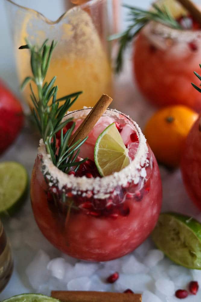 Pomegranate Rosemary Clementine Margaritas