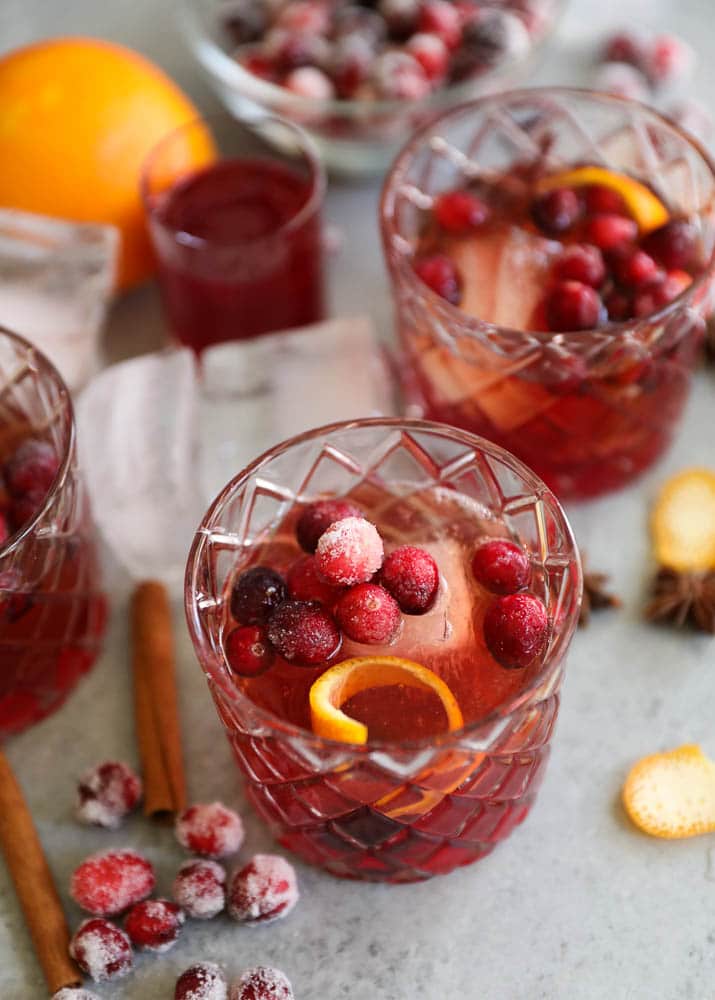 Spiced Cranberry Bourbon Old Fashioned