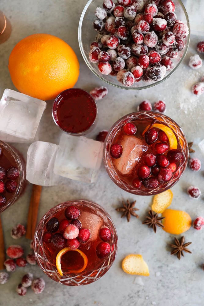 Spiced Cranberry Bourbon Old Fashioned