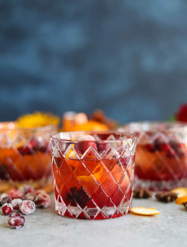 Spiced Cranberry Bourbon Old Fashioned