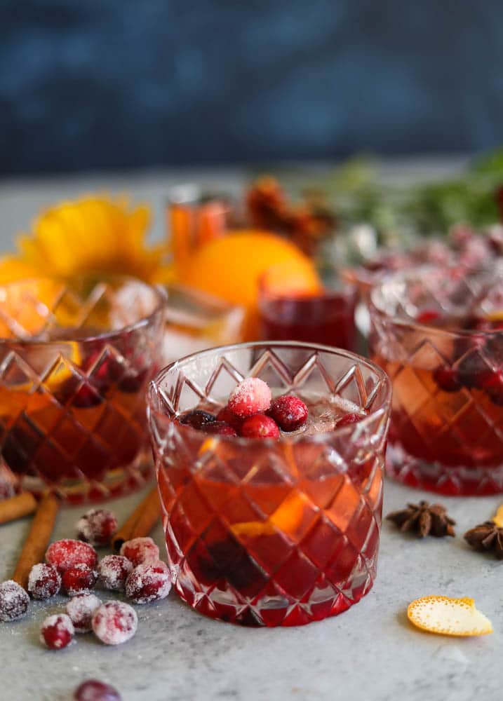 Spiced Cranberry Bourbon Old Fashioned