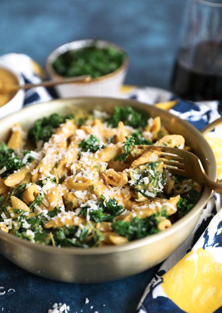 Creamy Butternut Squash Kale Pasta