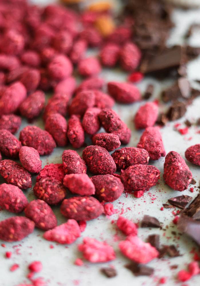 Raspberry Dark Chocolate Covered Sea Salt Almonds