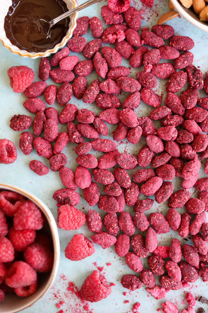 Raspberry Dark Chocolate Covered Sea Salt Almonds
