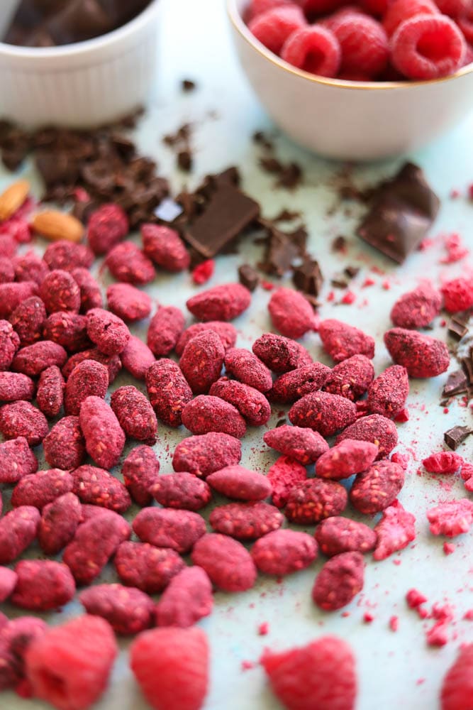 Raspberry Dark Chocolate Covered Sea Salt Almonds