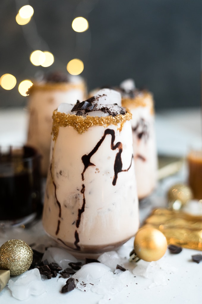 Dark Chocolate Salted Caramel White Russians