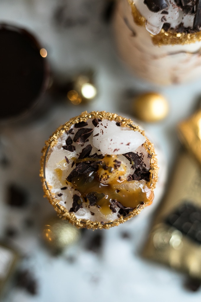 Dark Chocolate Salted Caramel White Russians