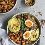 Quinoa Bowls with Sesame Tofu, Avocado, and Pistachios