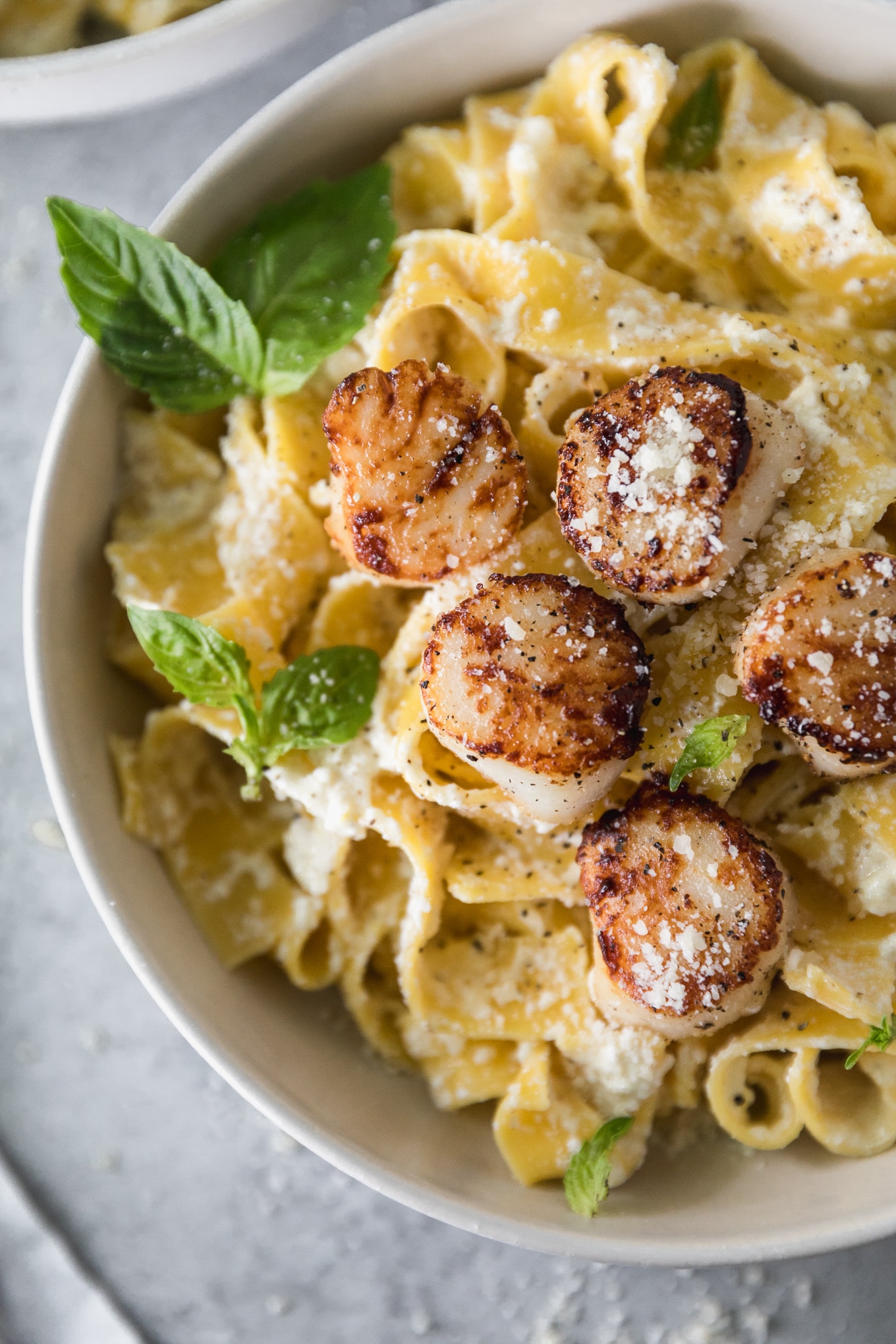 Creamy Lemon Pappardelle with Scallops